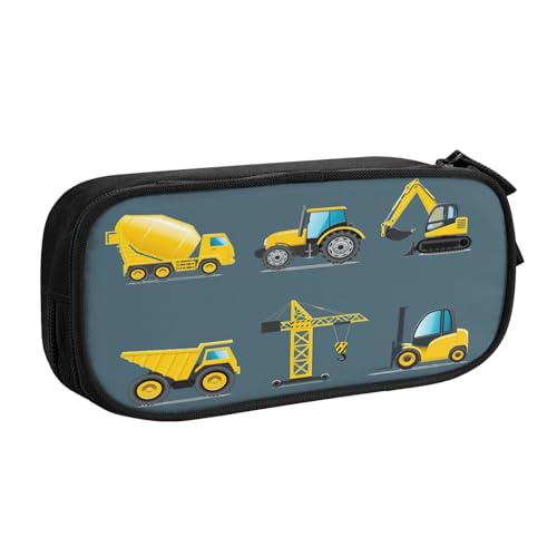 EdsfFehs Federmäppchen mit großem Fassungsvermögen, Cartoon-Motiv, schwere Maschinen, LKW, doppellagig, mit Reißverschluss, mehrere Fächer, tragbar, Schwarz , Einheitsgröße, Schulranzen-Set EdsfFehs Federmäppchen mit großem Fassungsvermögen, Cartoon-Motiv, schwere Maschinen, LKW, doppellagig, mit Reißverschluss, mehrere Fächer, tragbar, Schwarz , Einheitsgröße, Schulranzen-Set von EdsfFehs