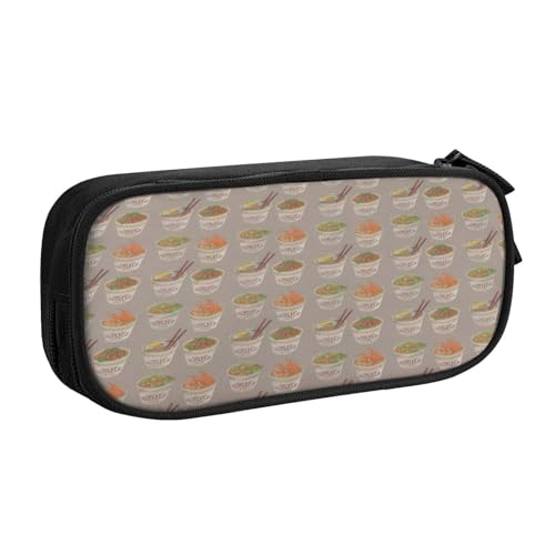 EdsfFehs Federmäppchen mit großem Fassungsvermögen, Eierbecher, Ramen-Druck, doppellagig, Reißverschluss, mehrere Fächer, tragbar, Schwarz , Einheitsgröße, Schulranzen-Set EdsfFehs Federmäppchen mit großem Fassungsvermögen, Eierbecher, Ramen-Druck, doppellagig, Reißverschluss, mehrere Fächer, tragbar, Schwarz , Einheitsgröße, Schulranzen-Set von EdsfFehs