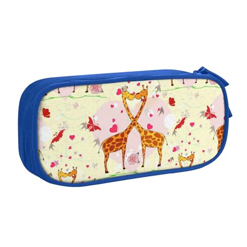 EdsfFehs Federmäppchen mit großem Fassungsvermögen, Giraffe, Herz, Blume, Schmetterling, doppellagig, Reißverschluss, mehrere Fächer, tragbar, blau, Einheitsgröße, Schulranzen-Set EdsfFehs Federmäppchen mit großem Fassungsvermögen, Giraffe, Herz, Blume, Schmetterling, doppellagig, Reißverschluss, mehrere Fächer, tragbar, blau, Einheitsgröße, Schulranzen-Set von EdsfFehs
