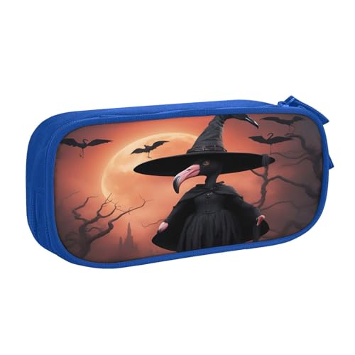EdsfFehs Federmäppchen mit großem Fassungsvermögen, Halloween-Flamingo-Hexenhut, doppellagig, Reißverschluss, mehrere Fächer, tragbar, blau, Einheitsgröße, Schulranzen-Set EdsfFehs Federmäppchen mit großem Fassungsvermögen, Halloween-Flamingo-Hexenhut, doppellagig, Reißverschluss, mehrere Fächer, tragbar, blau, Einheitsgröße, Schulranzen-Set von EdsfFehs