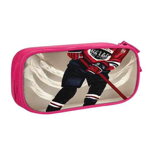 EdsfFehs Federmäppchen mit großem Fassungsvermögen, Hockey-Druck, doppellagig, Reißverschluss, mehrere Fächer, tragbar, rose, Einheitsgröße, Schulranzen-Set EdsfFehs Federmäppchen mit großem Fassungsvermögen, Hockey-Druck, doppellagig, Reißverschluss, mehrere Fächer, tragbar, rose, Einheitsgröße, Schulranzen-Set von EdsfFehs
