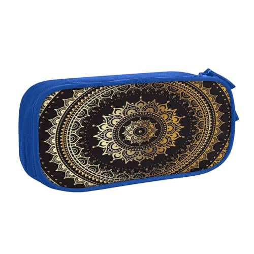 EdsfFehs Federmäppchen mit großem Fassungsvermögen, Mandala-Druck, doppellagig, mit Reißverschluss, mehrere Fächer, tragbar, blau, Einheitsgröße, Schulranzen-Set EdsfFehs Federmäppchen mit großem Fassungsvermögen, Mandala-Druck, doppellagig, mit Reißverschluss, mehrere Fächer, tragbar, blau, Einheitsgröße, Schulranzen-Set von EdsfFehs