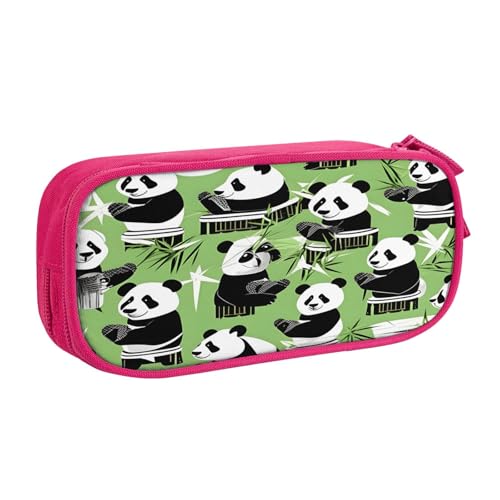 EdsfFehs Federmäppchen mit großem Fassungsvermögen, Panda-Bambus-Druck, doppellagig, mit Reißverschluss, mehrere Fächer, tragbar, rose, Einheitsgröße, Schulranzen-Set EdsfFehs Federmäppchen mit großem Fassungsvermögen, Panda-Bambus-Druck, doppellagig, mit Reißverschluss, mehrere Fächer, tragbar, rose, Einheitsgröße, Schulranzen-Set von EdsfFehs