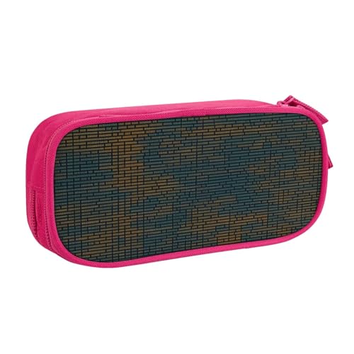 EdsfFehs Federmäppchen mit großem Fassungsvermögen, Programmiercode 1, doppellagig, Reißverschluss, mehrere Fächer, tragbar, rose, Einheitsgröße, Schulranzen-Set von EdsfFehs