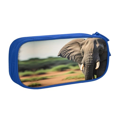 EdsfFehs Federmäppchen mit großem Fassungsvermögen, afrikanischer Elefant, doppellagig, Reißverschluss, mehrere Fächer, tragbar, blau, Einheitsgröße, Schulranzen-Set EdsfFehs Federmäppchen mit großem Fassungsvermögen, afrikanischer Elefant, doppellagig, Reißverschluss, mehrere Fächer, tragbar, blau, Einheitsgröße, Schulranzen-Set von EdsfFehs