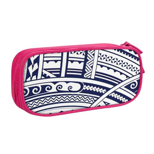 EdsfFehs Federmäppchen mit großem Fassungsvermögen, blau, polynesisches Maori-Tribal-Muster, doppellagig, Reißverschluss, mehrere Fächer, tragbar, rose, Einheitsgröße, Schulranzen-Set EdsfFehs Federmäppchen mit großem Fassungsvermögen, blau, polynesisches Maori-Tribal-Muster, doppellagig, Reißverschluss, mehrere Fächer, tragbar, rose, Einheitsgröße, Schulranzen-Set von EdsfFehs