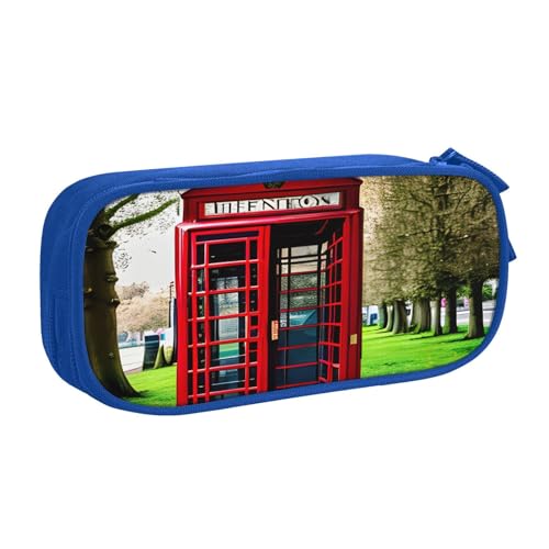 EdsfFehs Federmäppchen mit großem Fassungsvermögen, britischer Telefonzelle, doppellagig, Reißverschluss, mehrere Fächer, tragbar, blau, Einheitsgröße, Schulranzen-Set EdsfFehs Federmäppchen mit großem Fassungsvermögen, britischer Telefonzelle, doppellagig, Reißverschluss, mehrere Fächer, tragbar, blau, Einheitsgröße, Schulranzen-Set von EdsfFehs