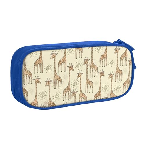 EdsfFehs Federmäppchen mit großem Fassungsvermögen, handgezeichneter Giraffen-Druck, doppellagig, mit Reißverschluss, mehrere Fächer, tragbar, blau, Einheitsgröße, Schulranzen-Set EdsfFehs Federmäppchen mit großem Fassungsvermögen, handgezeichneter Giraffen-Druck, doppellagig, mit Reißverschluss, mehrere Fächer, tragbar, blau, Einheitsgröße, Schulranzen-Set von EdsfFehs