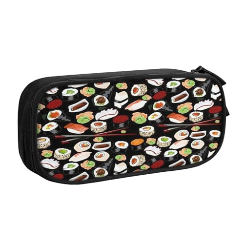 EdsfFehs Federmäppchen mit großem Fassungsvermögen, japanisches Sushi-Design, doppellagig, mit Reißverschluss, mehrere Fächer, tragbar, Schwarz , Einheitsgröße, Schulranzen-Set EdsfFehs Federmäppchen mit großem Fassungsvermögen, japanisches Sushi-Design, doppellagig, mit Reißverschluss, mehrere Fächer, tragbar, Schwarz , Einheitsgröße, Schulranzen-Set von EdsfFehs