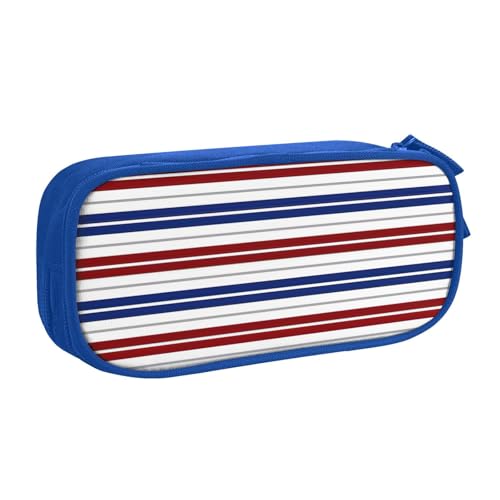 EdsfFehs Federmäppchen mit großem Fassungsvermögen, rot, blau, weiß, grau, gestreift, doppellagig, mit Reißverschluss, mehrere Fächer, tragbar, blau, Einheitsgröße, Schulranzen-Set EdsfFehs Federmäppchen mit großem Fassungsvermögen, rot, blau, weiß, grau, gestreift, doppellagig, mit Reißverschluss, mehrere Fächer, tragbar, blau, Einheitsgröße, Schulranzen-Set von EdsfFehs