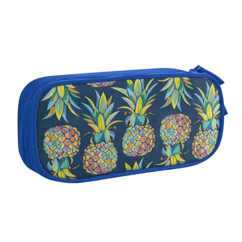 EdsfFehs Federmäppchen mit großem Fassungsvermögen, tropische Früchte, Ananas, doppellagig, Reißverschluss, mehrere Fächer, tragbar, blau, Einheitsgröße, Schulranzen-Set EdsfFehs Federmäppchen mit großem Fassungsvermögen, tropische Früchte, Ananas, doppellagig, Reißverschluss, mehrere Fächer, tragbar, blau, Einheitsgröße, Schulranzen-Set von EdsfFehs