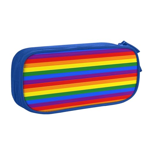 EdsfFehs Federmäppchen mit großem Fassungsvermögen und Regenbogen-Muster, doppellagig, mit Reißverschluss, mehrere Fächer, tragbar, blau, Einheitsgröße, Schulranzen-Set EdsfFehs Federmäppchen mit großem Fassungsvermögen und Regenbogen-Muster, doppellagig, mit Reißverschluss, mehrere Fächer, tragbar, blau, Einheitsgröße, Schulranzen-Set von EdsfFehs