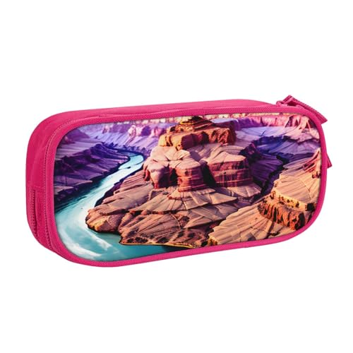 EdsfFehs Federmäppchen mit großem Fassungsvermögen und doppelschichtigem Reißverschluss, mehrere Fächer, tragbar, rose, Einheitsgröße, Schulranzen-Set von EdsfFehs