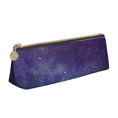 EdsfFehs Universum mit Sternen, Galaxie-Motiv, Leder-Federmäppchen, dreieckige Schreibwaren-Aufbewahrungstasche, einfach und modisch von EdsfFehs
