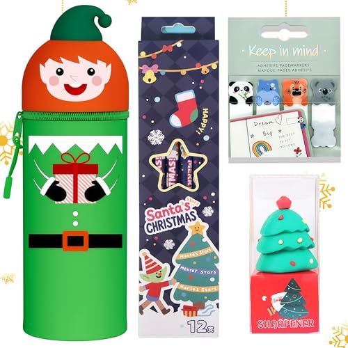 EduPlayte 2 in 1 Silicon Federmäppchen - Kawaii mäppchen Elf + 12 Bleistifte + Anspitzer + Lesezeichen - Tischstifthalter, Reißverschluss, Stiftetasche Buntstifte Schulbedarf, Mädchen Jungen EduPlayte 2 in 1 Silicon Federmäppchen - Kawaii mäppchen Elf + 12 Bleistifte + Anspitzer + Lesezeichen - Tischstifthalter, Reißverschluss, Stiftetasche Buntstifte Schulbedarf, Mädchen Jungen von EduPlayte