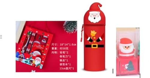 EduPlayte 2 in 1 Silicon Federmäppchen - Weihnachten Kawaii mäppchen 6er-Set Bleistifte - Tischstifthalter, Reißverschluss, Stiftetasche Buntstifte Marker, Büro, Uni, niedlicher Schulbedarf EduPlayte 2 in 1 Silicon Federmäppchen - Weihnachten Kawaii mäppchen 6er-Set Bleistifte - Tischstifthalter, Reißverschluss, Stiftetasche Buntstifte Marker, Büro, Uni, niedlicher Schulbedarf von EduPlayte