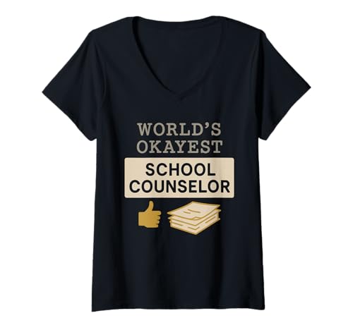 Damen Schulberater zur psychischen Gesundheit, Therapieunterstützung T-Shirt mit V-Ausschnitt Damen Schulberater zur psychischen Gesundheit, Therapieunterstützung T-Shirt mit V-Ausschnitt von Education Staff Appreciation Burnout Humor Therapy