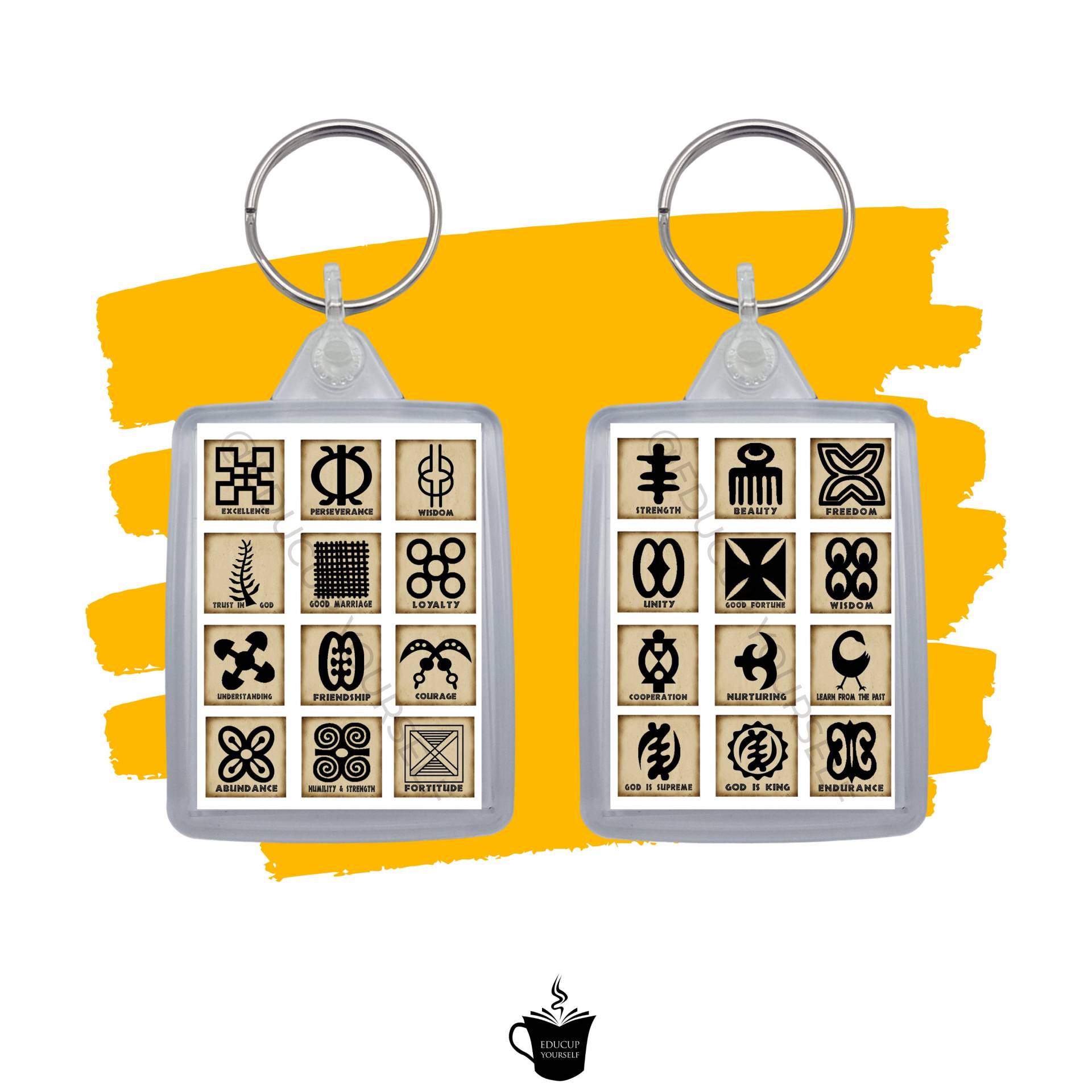 Adinkra Symbol Schlüsselanhänger Adinkra Symbol Schlüsselanhänger von Educupyourself
