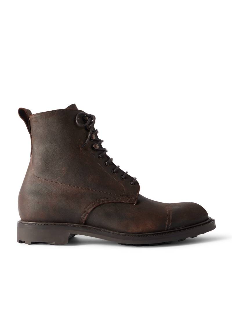 Edward Green - Ambleside Waxed-Suede Boots - Men - Brown - UK 10 von Edward Green