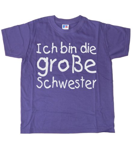 Baby & Kleinkind T-Shirt Violett 110-116 'ICH Bin DIE GROßE Schwester' von EDWARD SINCLAIR