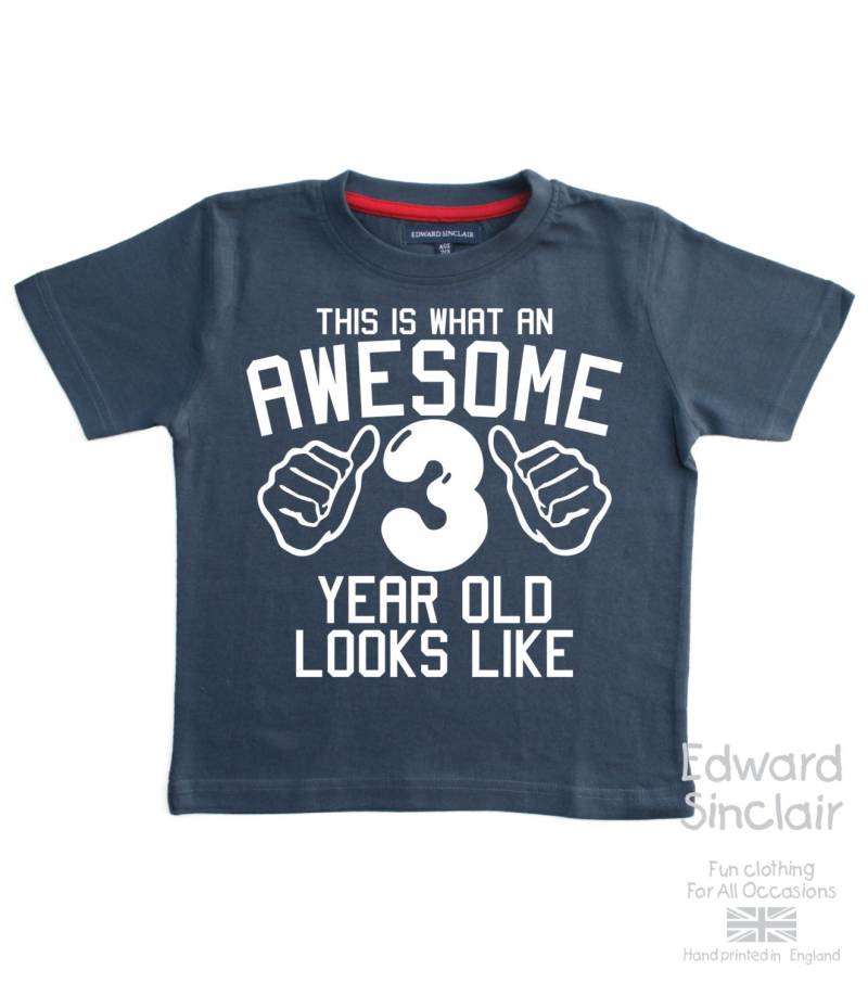 So Sieht Ein Toller 3-Jähriger Aus. Jungs 3. Geburtstag T-Shirt von EdwardSinclair