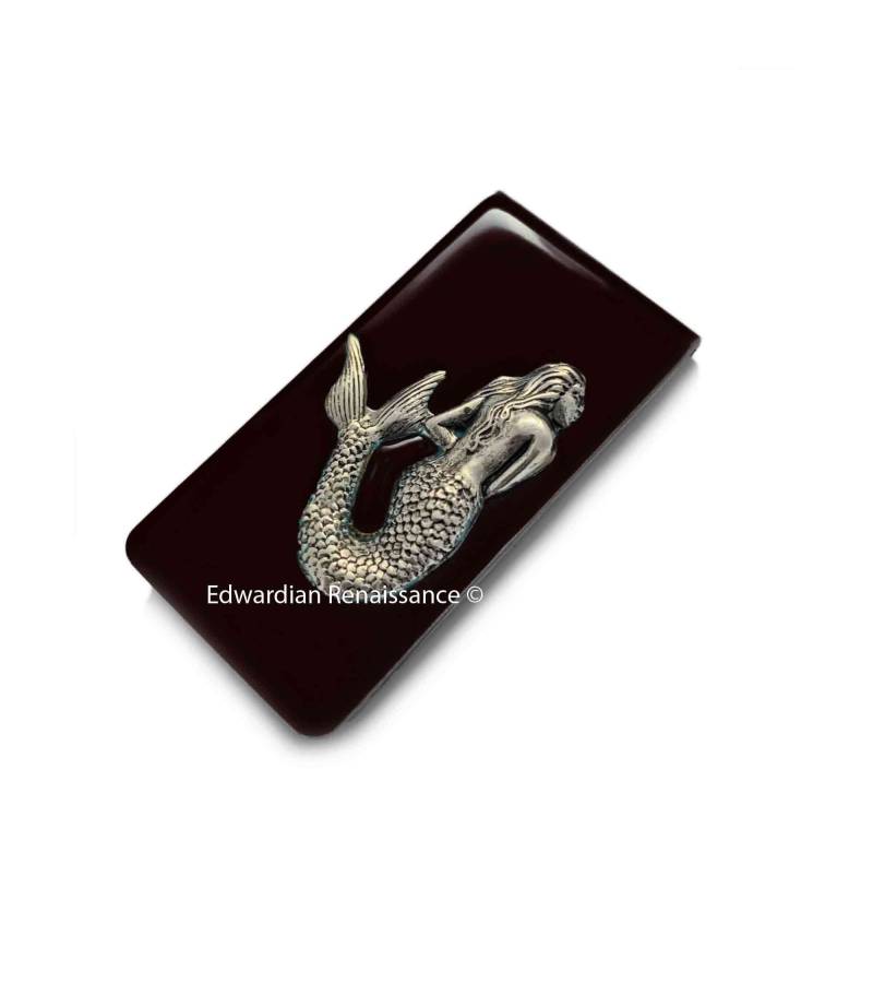 Antike Silber Meerjungfrau Geldscheinklammer Handbemalte Emaille, Personalisierte Option von EdwardianRenaissance