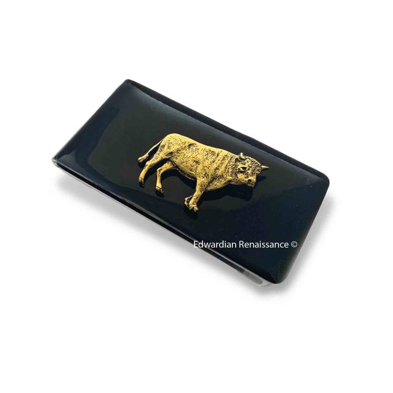 Geldclip Stier Schwarzes Emaille Sternzeichen Stier von EdwardianRenaissance