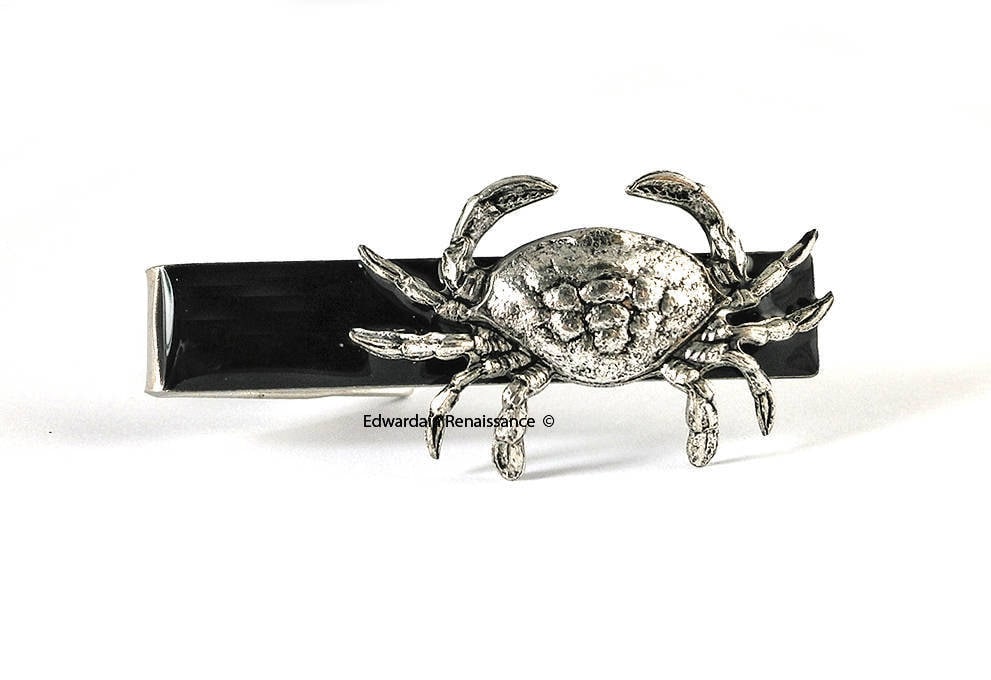 Krabbe Krawattenklammer Eingelegt in Handbemalte Emaille Vintage Nautik Inspiriert Mit Set-Option von EdwardianRenaissance