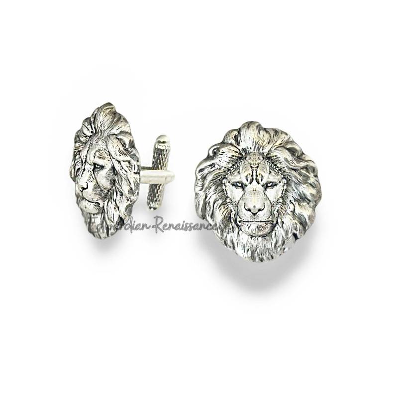 Löwenkopf Manschettenknöpfe Antike Sterling Silber Leo Vintage Inspiriert Accessoire von EdwardianRenaissance