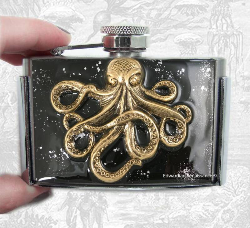 Oktopus Gürtelschnalle Handbemalte Vintage Stil Emaille von EdwardianRenaissance