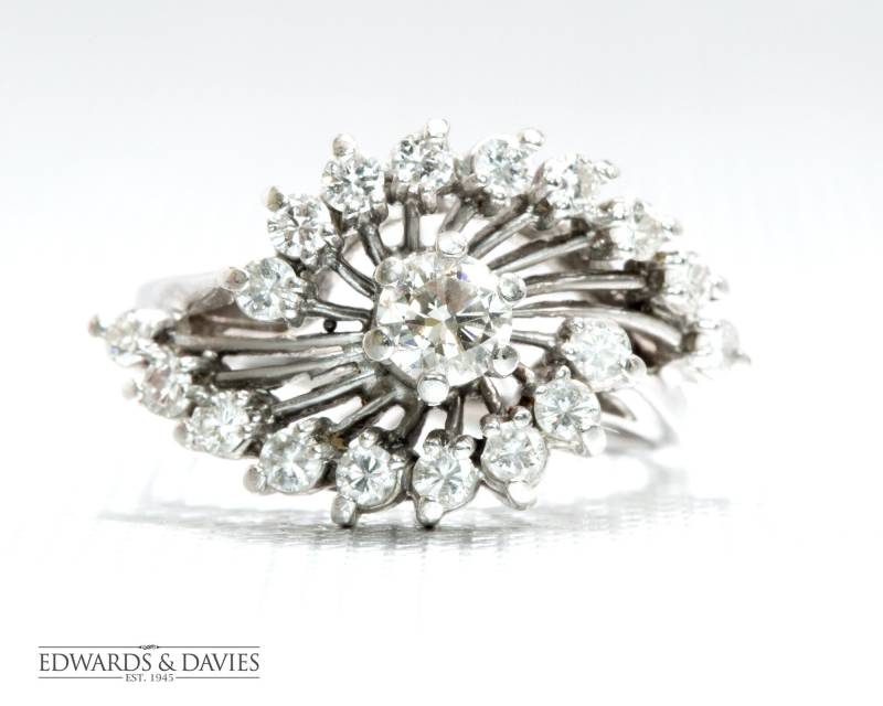 Diamant Vintage Ring | Antiker Ring Verlobungsring Statement Cocktail Schmuck von EdwardsandDavies