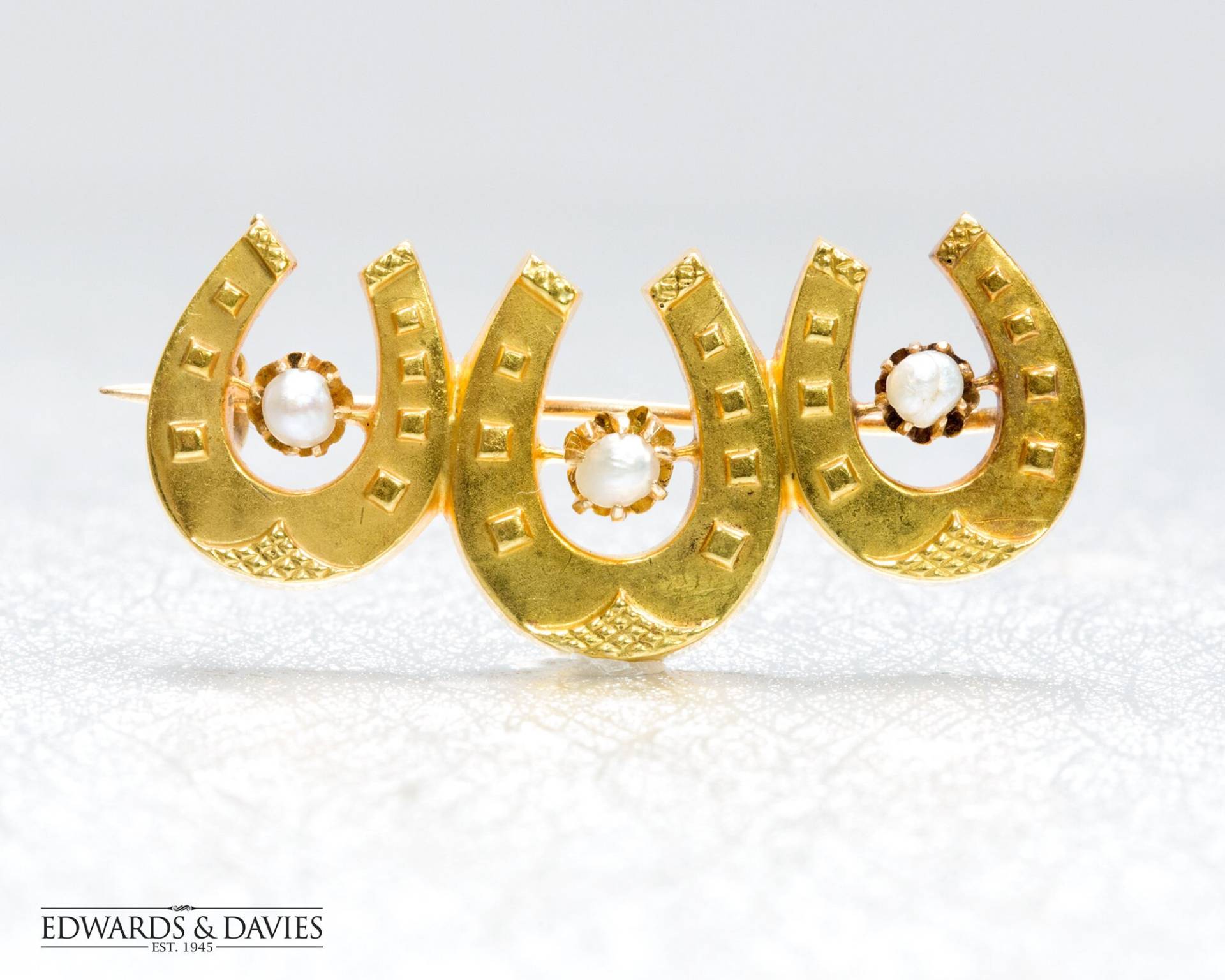 Gold Hufeisen Brosche | Perlen Pin Lapel Antiker Schmuck Antike von EdwardsandDavies