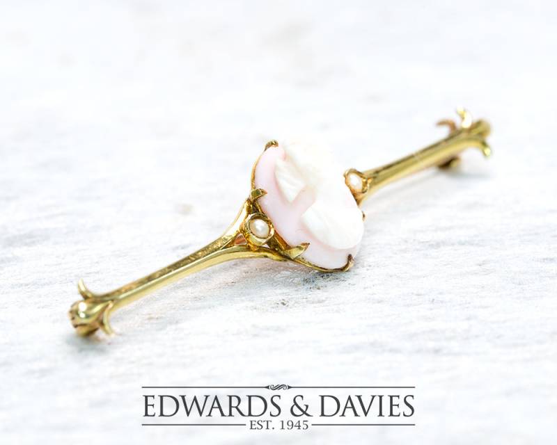 Kamee Perle Gold Pin Brosche | Lapel Antiker Schmuck Antike Antik Cameo von EdwardsandDavies