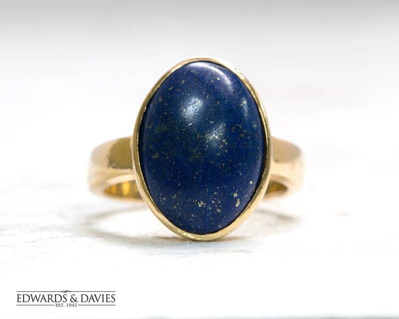 Lapis Lazuli Goldring | Lazuli Stein Antiker Ring Cocktail Ring Gold Statement Schmuck von EdwardsandDavies