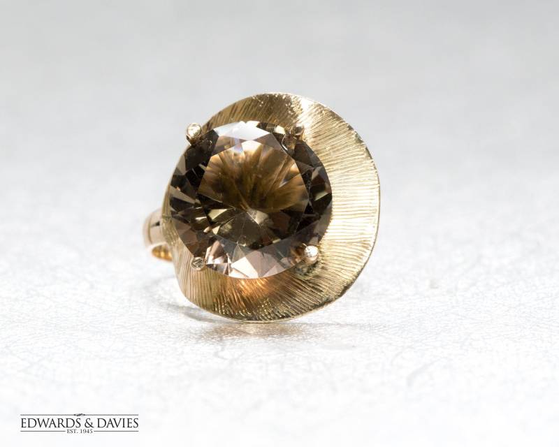 Rauchquarz Ring | Vintage Cocktail Antiker Statement Großer Schmuck von EdwardsandDavies