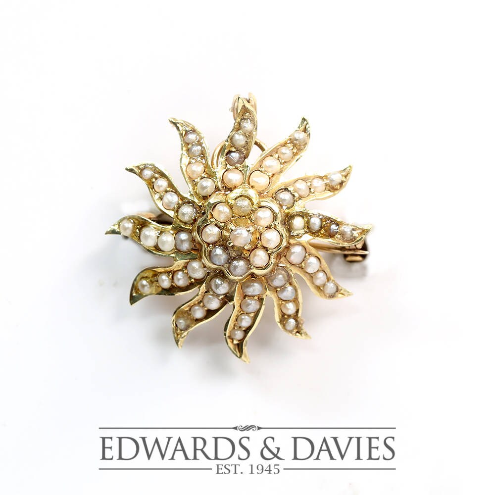 starburst Brosche Anhänger Halskette | Perle Antiker Schmuck Vintage Anstecknadel von EdwardsandDavies