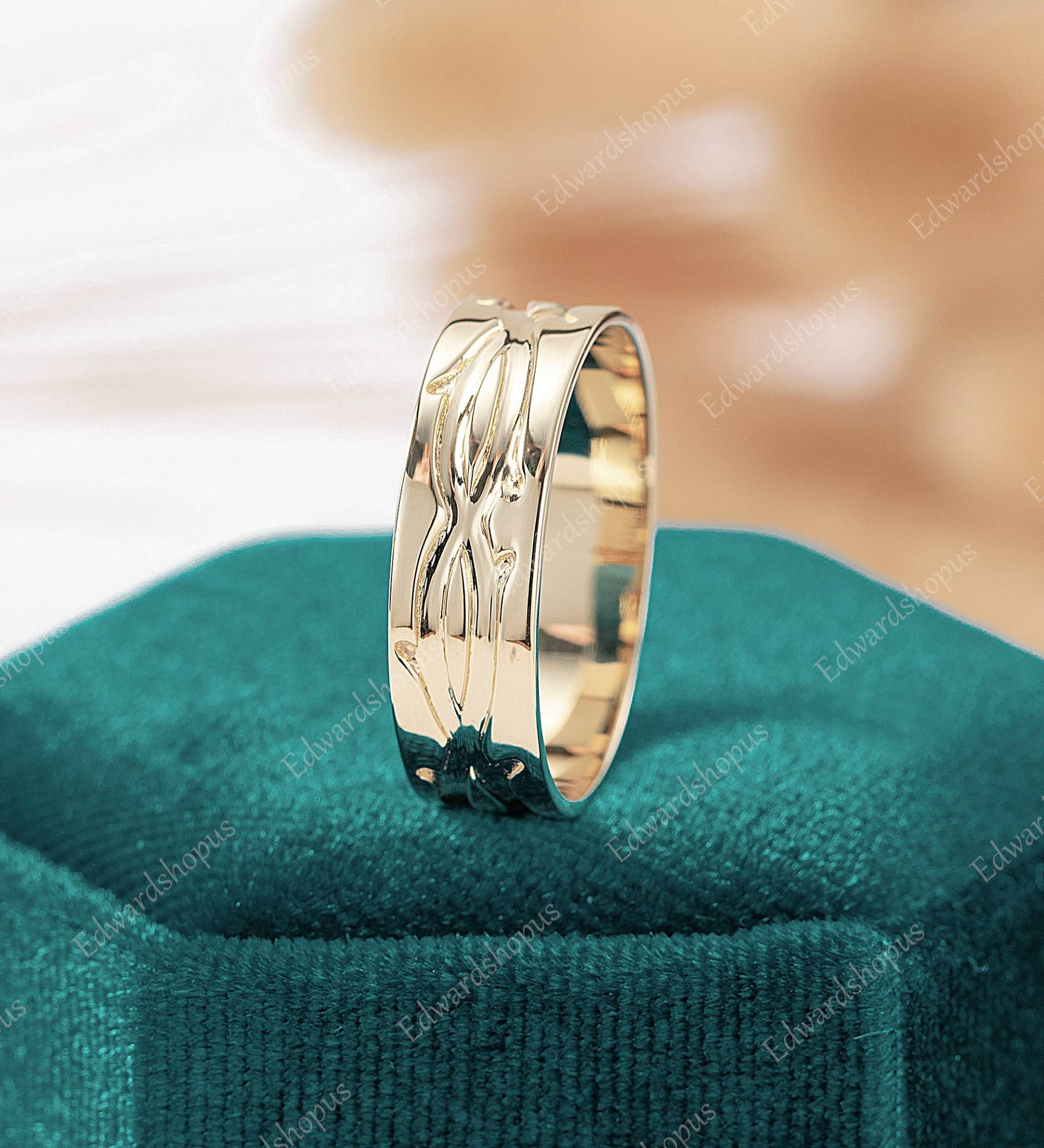 14K Goldring Gold Ehering Band von Edwardshopus