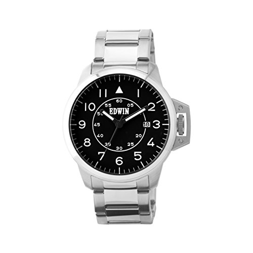 Edwin ESCAPE Men's 3 Hand-Date Watch, Stainless Steel Case and Band von Edwin