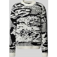 Edwin Strickpullover mit Rundhalsausschnitt Modell 'PANKU' in Weiss, Größe XXL von Edwin