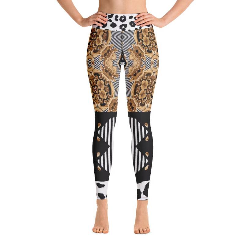 Leggings Mit Hoher Taille Für Frauen, Gestreifte Schwarz Weiß Gold Workout Gym Designer Yogahose, Sportliche Damen Laufen Squat Proof Gedruckt Leggings Mit Hoher Taille Für Frauen, Gestreifte Schwarz Weiß Gold Workout Gym Designer Yogahose, Sportliche Damen Laufen Squat Proof Gedruckt von EdwinVonholyLtd