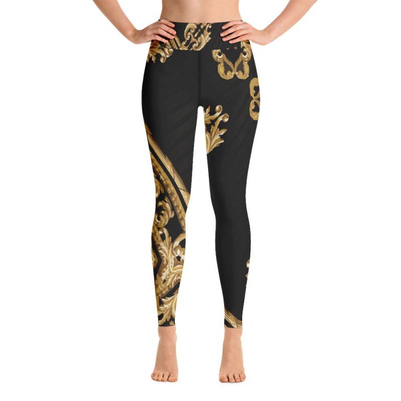 Leggings Mit Hoher Taille Für Frauen, Schwarz Gold Workout Gym Designer Yogahosen, Sportliche Damen, Die Hockensicher Gedruckte Laufen Leggings Mit Hoher Taille Für Frauen, Schwarz Gold Workout Gym Designer Yogahosen, Sportliche Damen, Die Hockensicher Gedruckte Laufen von EdwinVonholyLtd