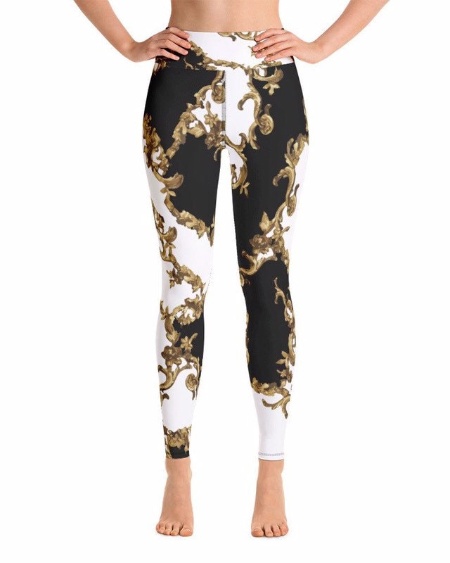 Leggings Mit Hoher Taille Für Frauen - Bedruckt Weiß Schwarz Grafik Gedruckt Designer Yoga-Hose Fitnessstudio Workout Athletisch Laufsportarten von EdwinVonholyLtd