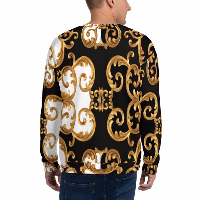 Pullover | Unisex Damen Herren Grafik Bedrucktes Sweatshirt Designer Schwarz Weiß Gold von EdwinVonholyLtd