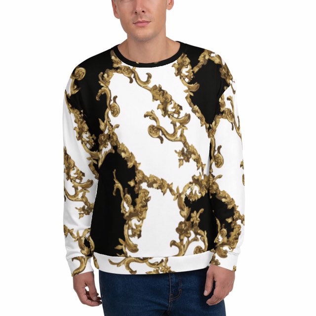 Sweatshirt - Weiß Schwarz Unisex Damen Herren Pullover Grafik Bedruckt Designer Streetwear von EdwinVonholyLtd
