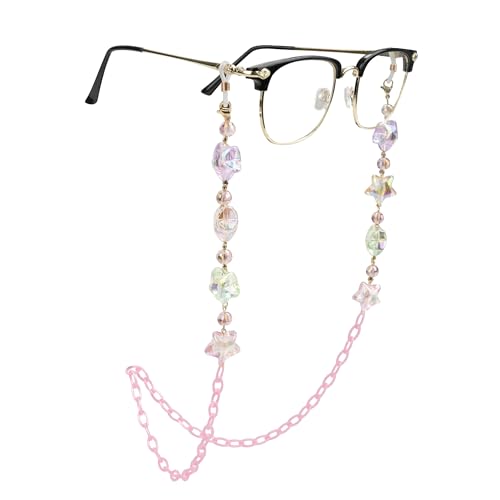 EegantCho Mode Damenbrille Halskette, Anti-Verlust Sonnenbrille Kette, Lesebrille Rahmen, bunte Sterne (Sterne) von EegantCho