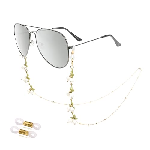 EegantCho Modische Brillenkette der Frauen, Sonnenbrille Anti Verlust, Lesebrille Rahmen, vergoldeter Farbschutz, exquisite Geschenkbox Verpackung (Lilie des Tals) von EegantCho