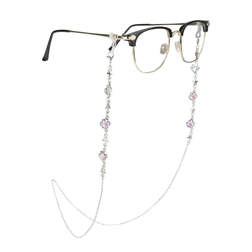 EegantCho Modische Brillenkette der Frauen, Sonnenbrille Anti Verlust, Lesebrille Rahmen, vergoldeter Farbschutz, exquisite Geschenkbox Verpackung (Planeten und Sterne) von EegantCho