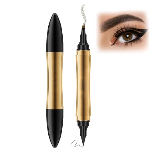 2 in 1 Magic Eyebrow Pencil,2024 Upgrade 3D Microblading Eyebrow Tattoo Pencil 4 Fork Tip with Eyeliner,Double Head Microblading Eyebrow Pencil, Waterproof Makeup Tools (Light Brown) von Eeiiey