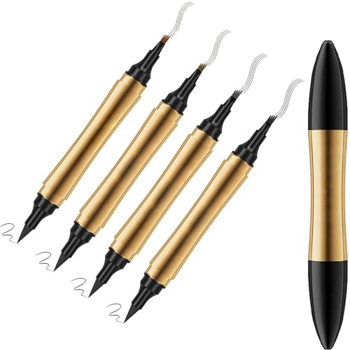 2 in 1 Magic Eyebrow Pencil,2024 Upgrade 3D Microblading Eyebrow Tattoo Pencil 4 Fork Tip with Eyeliner,Double Head Microblading Eyebrow Pencil, Waterproof Makeup Tools (Mixed) von Eeiiey
