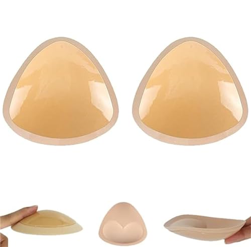 Eeiiey Snowy Sticky Bra Inserts, Snowy Double Sided Sticky Bra Inserts, Waterproof Silicone Self Adhesive Bra Pad Insert, Removable Silicone Triangle Push Up Pads, Self Adhesive Bra for Women, beige, von Eeiiey